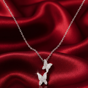 925 Sterling Silver Butterfly Pendant Necklace with Adjustable Length