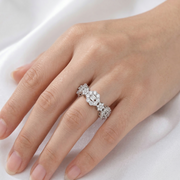 925 Sterling Silver Flower Design Cubic Zirconia Ring For Women