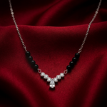 Load image into Gallery viewer, Stylish Crystal Mangalsutra in 925 Sterling Silver Rhodium Plated 9 inches