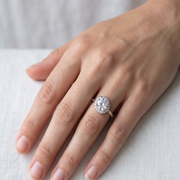 Timeless 925 Sterling Silver Solitaire Halo Ring Luxury Shine