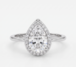 Load image into Gallery viewer, Sparkling 925 Sterling Silver Pear-Shaped Double Halo Ring