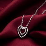Load image into Gallery viewer, 925 Sterling Silver Heart Shape Pendant Necklace with Adjustable Length