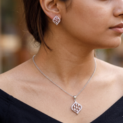 Premium 925 Silver Necklace & Earrings Set for Women