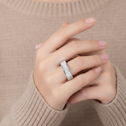 Sparkling Humpy Eternity 925 Sterling Silver Ring