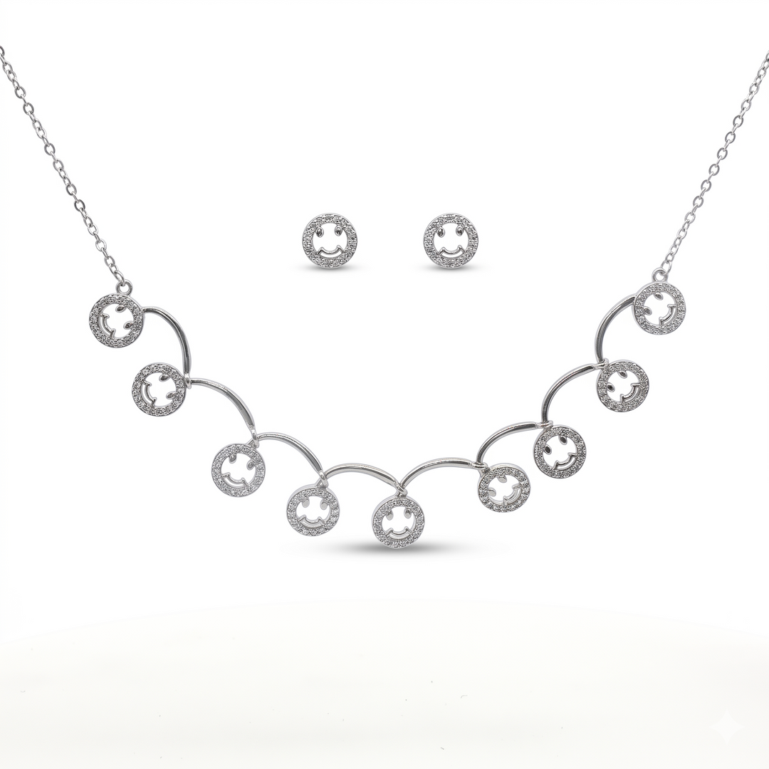 Premium 925 Silver Necklace & Earrings Set for Women