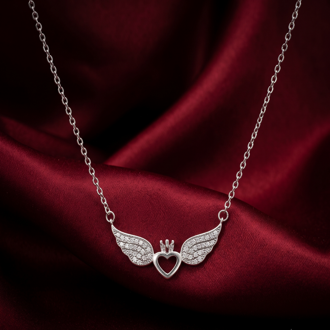 925 Sterling Silver Heart Pendant Necklace with Adjustable Length