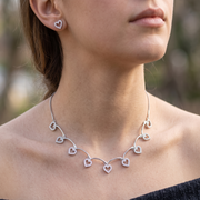 Premium 925 Silver Necklace & Earrings Set for Women