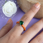 Load image into Gallery viewer, Royal Rainbow Heart  925 Sterling Silver Ring