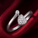 Load image into Gallery viewer, Yuva Love 925 Sterling Silver Ring . Adjustable ring size. Fits comfortably between Indian ring size 9 to 17