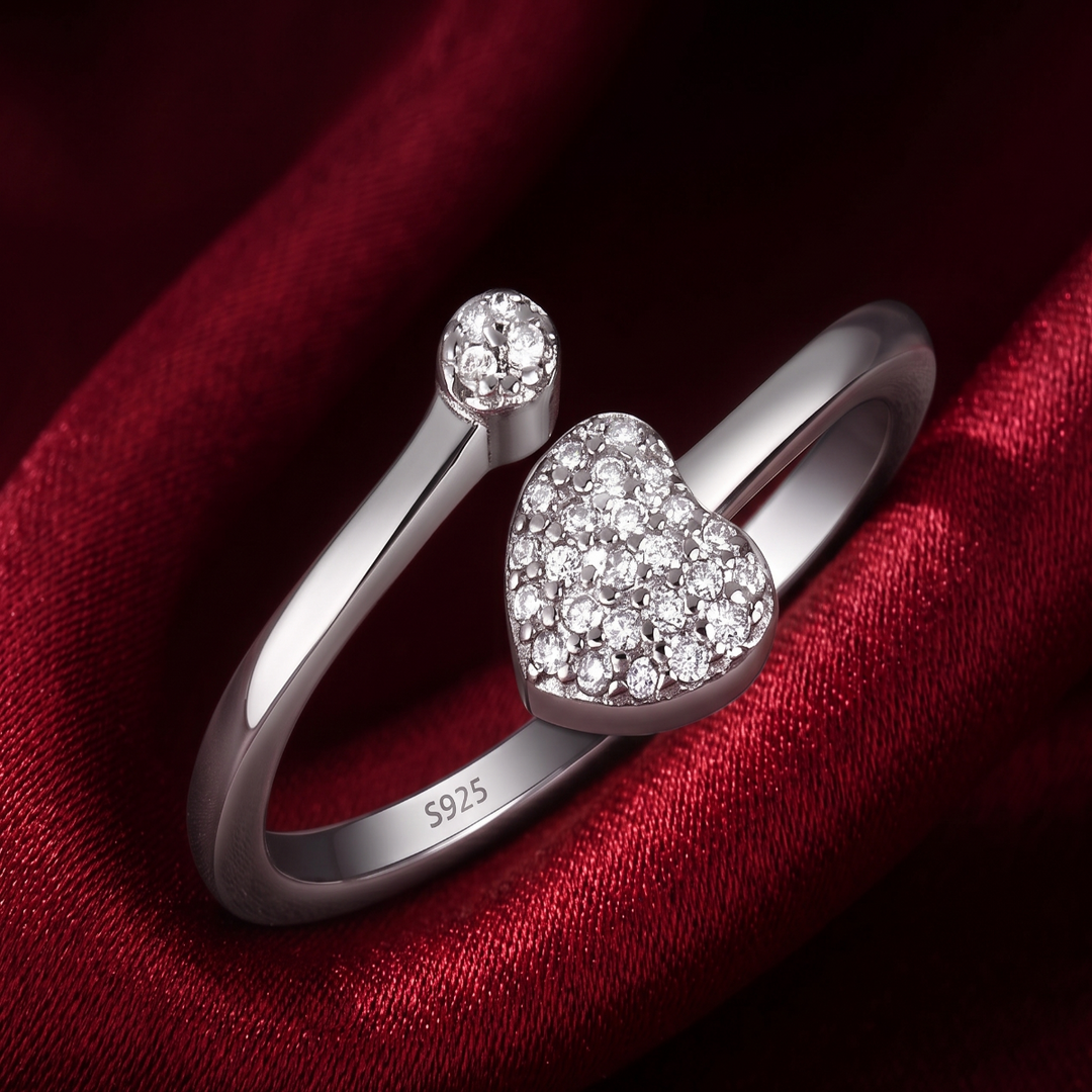Yuva Love 925 Sterling Silver Ring . Adjustable ring size. Fits comfortably between Indian ring size 9 to 17