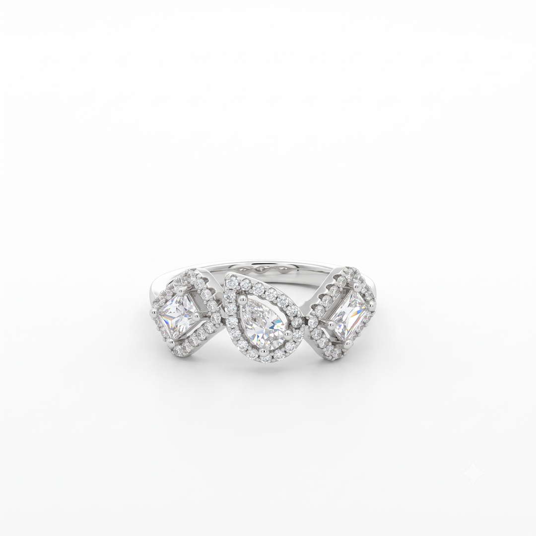 Dazzling 925 Sterling Silver Round Cut Halo Ring for Women