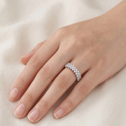 925 Sterling Silver Floral Cluster Zircon Ring for Women