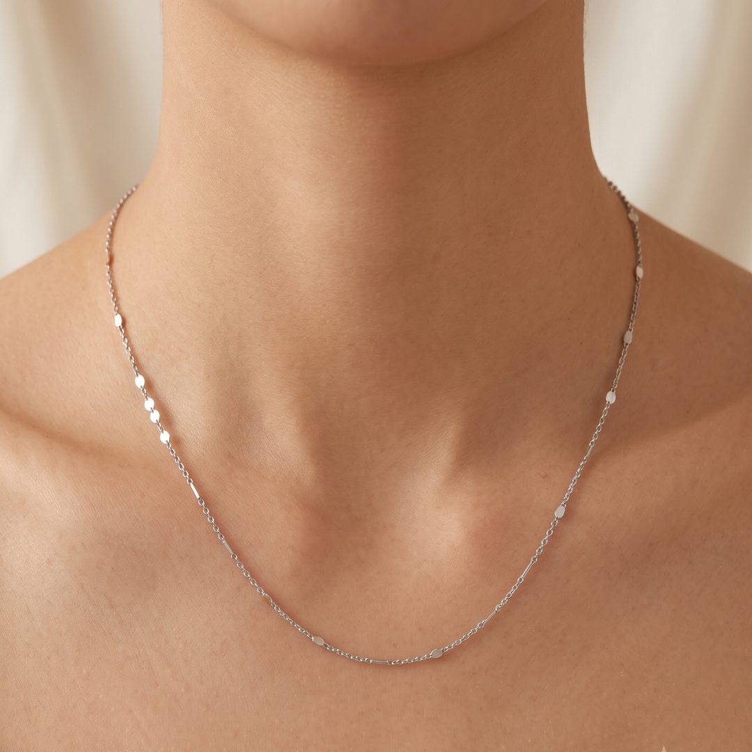 Silver Link 925 Sterling Silver Women's Chain 18 Inch
