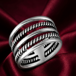 Load image into Gallery viewer, Dual layered Unisex 925 Sterling Silver Ring