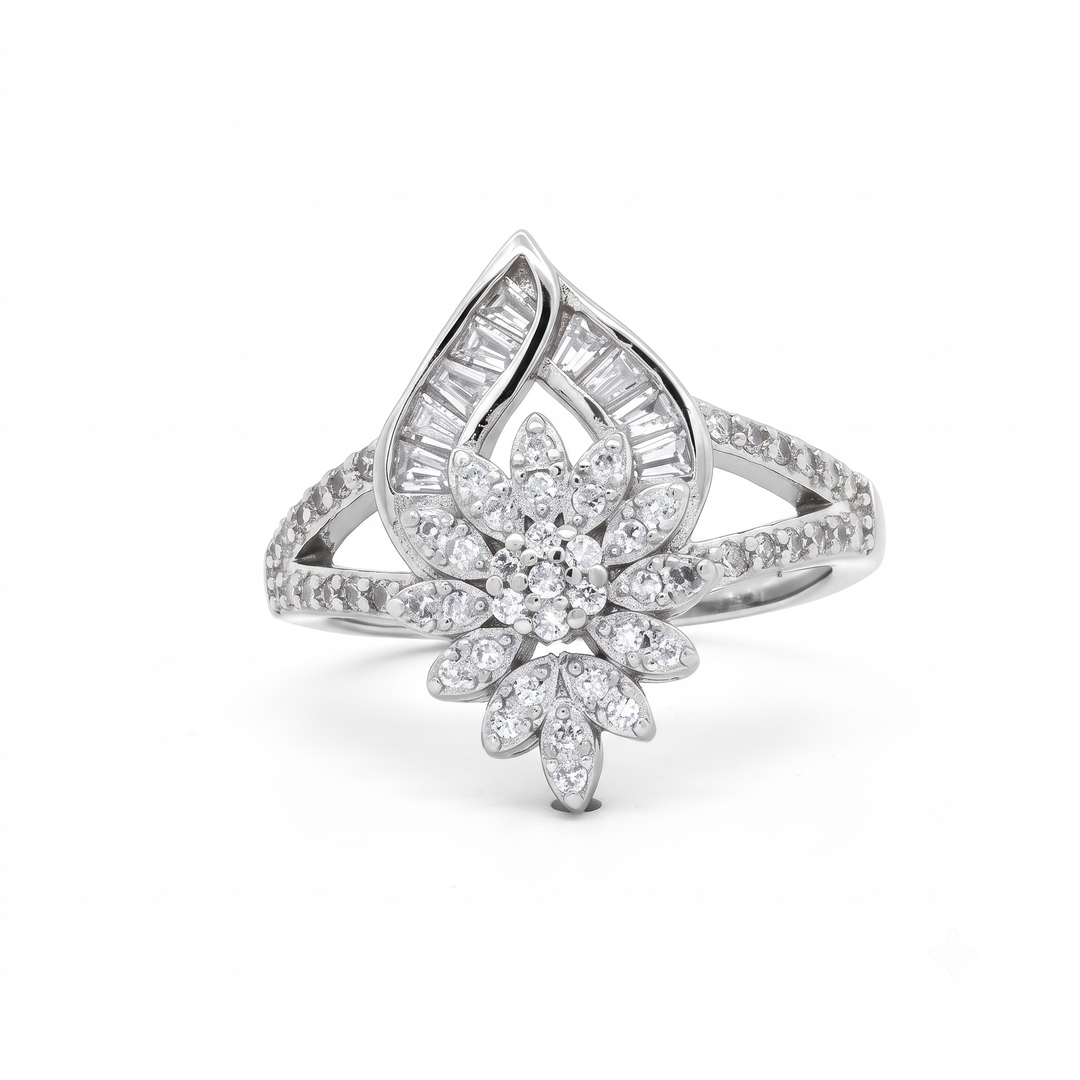 925 Sterling Silver Women’s Moissanite Diamond Daily Wear Ring