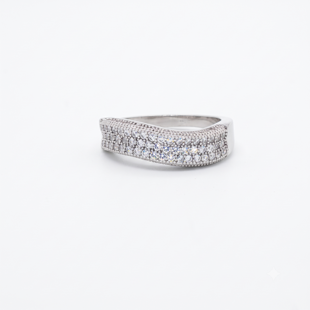 Sparkling Eternity Shimmer  925 Sterling Silver Ring