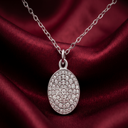 925 Sterling Silver Round Shape Pendant Necklace with Adjustable Length