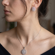 Premium 925 Silver Necklace & Earrings Set for Women