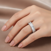 Sparkling Eternity Baguette  925 Sterling Silver Ring