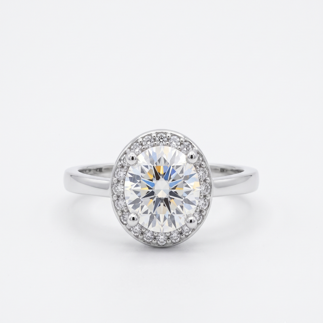Timeless 925 Sterling Silver Solitaire Halo Ring Luxury Shine