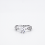 Load image into Gallery viewer, Elegant 925 Sterling Silver Halo Ring with Brilliant Round Cut Stone