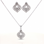 Load image into Gallery viewer, Premium 925 Silver Necklace &amp; Earrings Set for Women