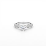 Load image into Gallery viewer, Elegant 925 Sterling Silver Halo Ring with Brilliant Round Cut Stone