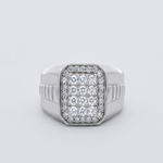 Load image into Gallery viewer, Men’s 925 Silver Diamond-Look Square Statement Ring