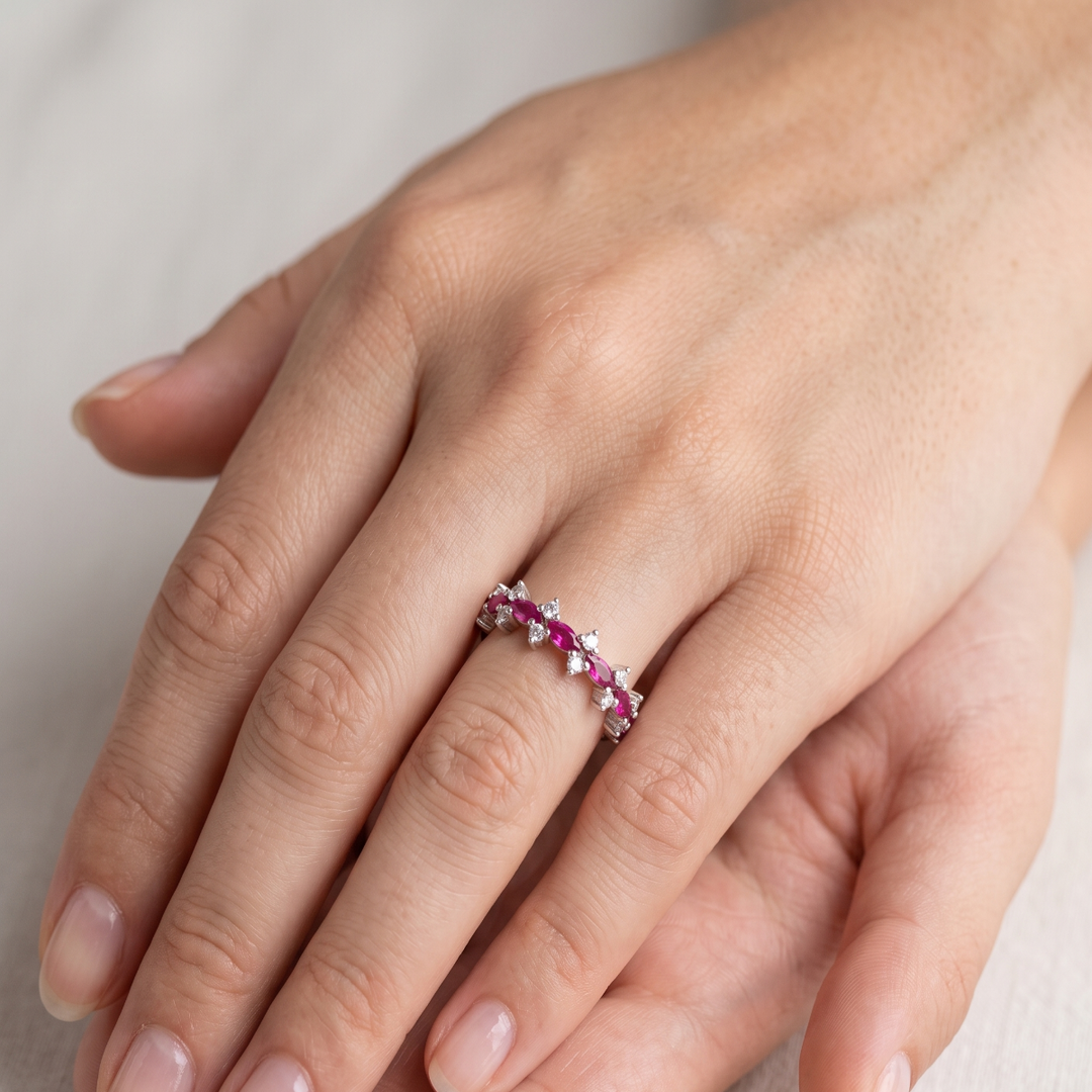 Elegant Marquise Style 925 Sterling Silver Ring