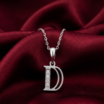 Load image into Gallery viewer, 925 Sterling Silver Alphabet D Pendant Chain with Adjustable Length