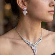 Premium 925 Silver Necklace & Earrings Set for Women