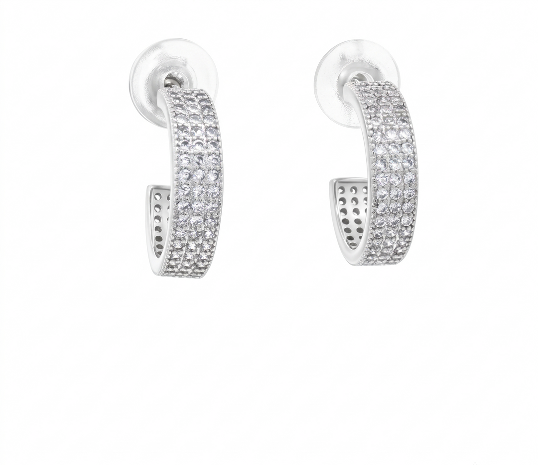 Stylish 925 Sterling Silver Hoop Earrings For Women