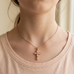 Load image into Gallery viewer, 925 Sterling Silver Diamond Criss Cross Pendant Necklace with Adjustable Length