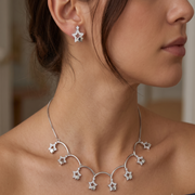 Premium 925 Silver Necklace & Earrings Set for Women
