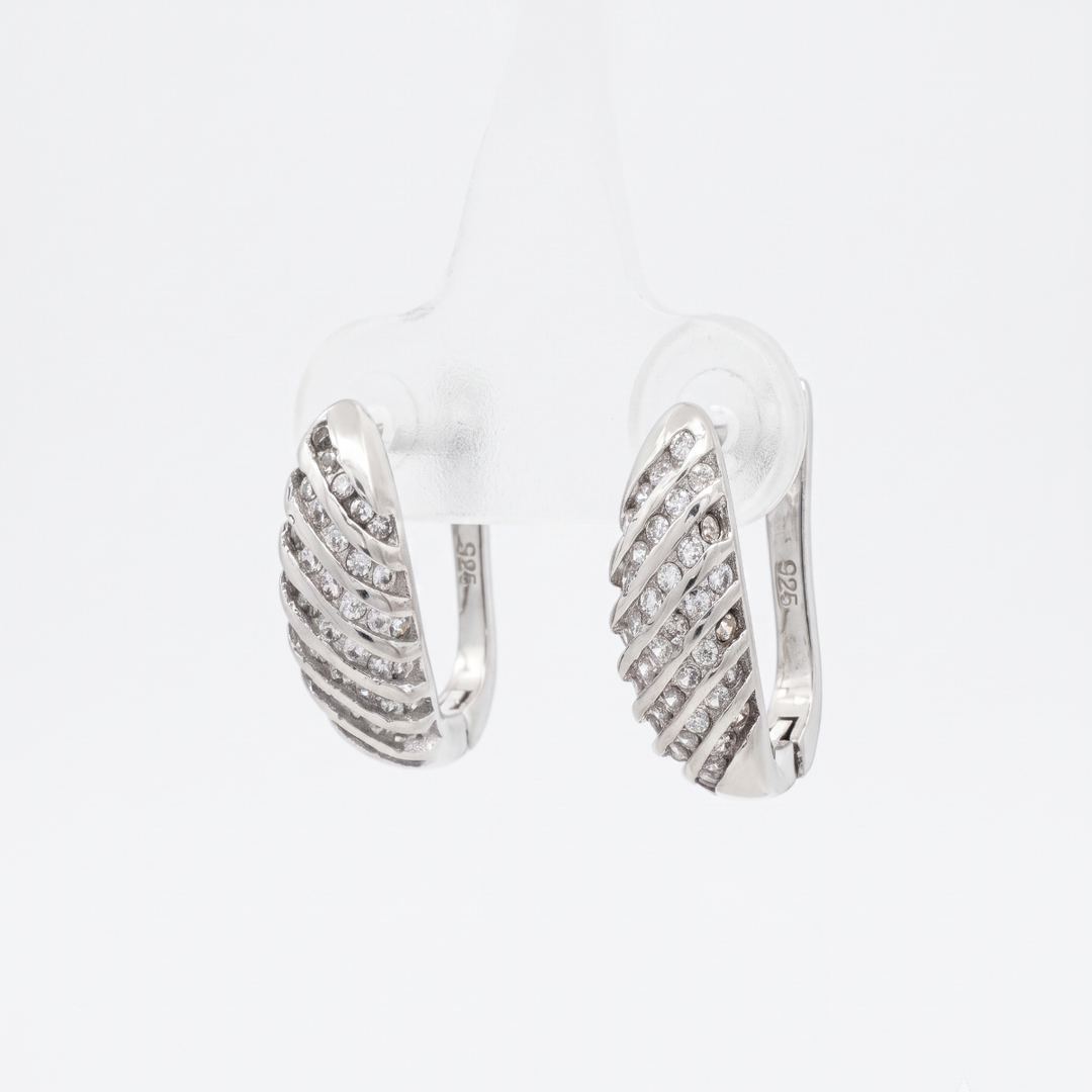 Stylish 925 Sterling Silver Hoop Earrings For Women