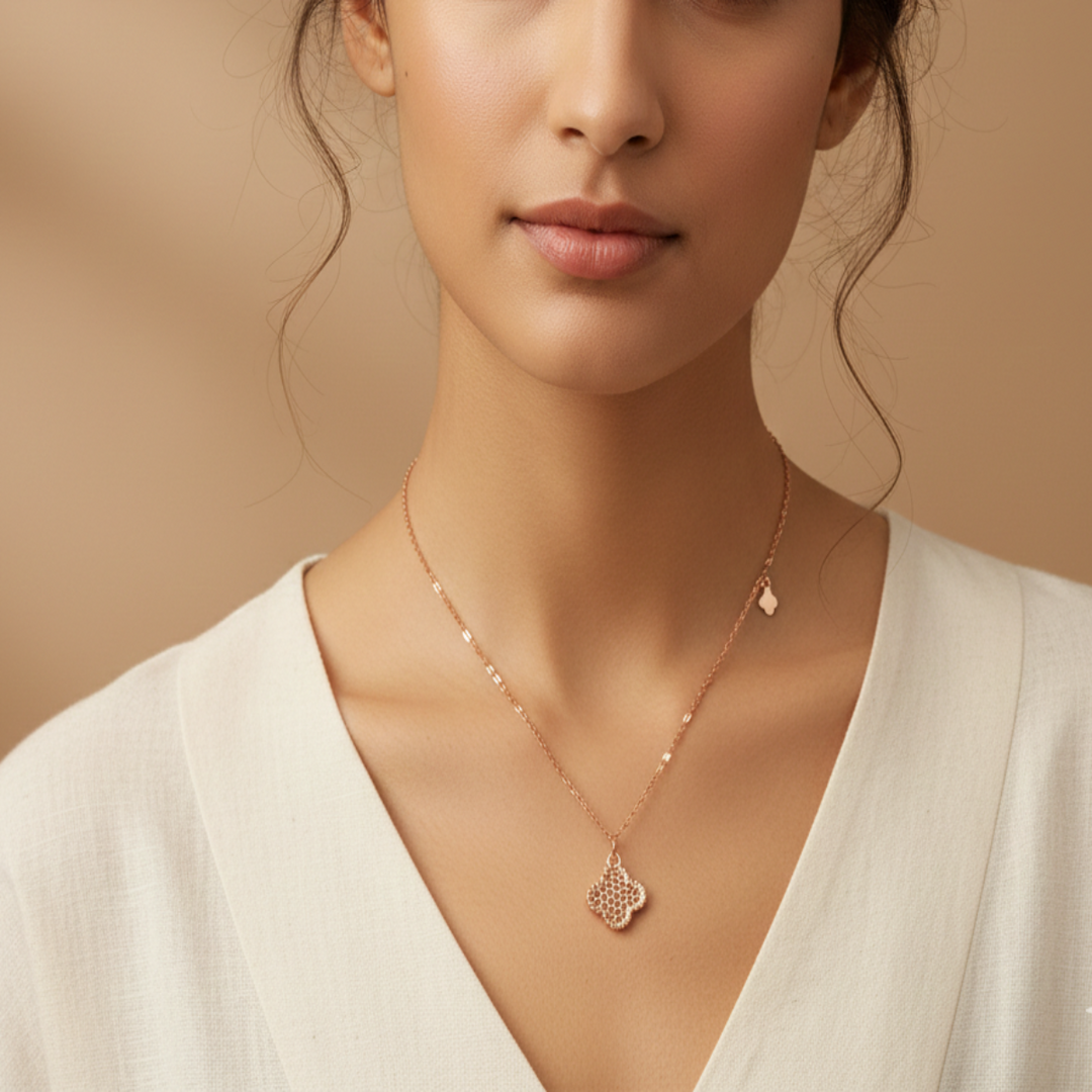 925 Sterling Silver Star Shape Pendant Necklace with Adjustable Length