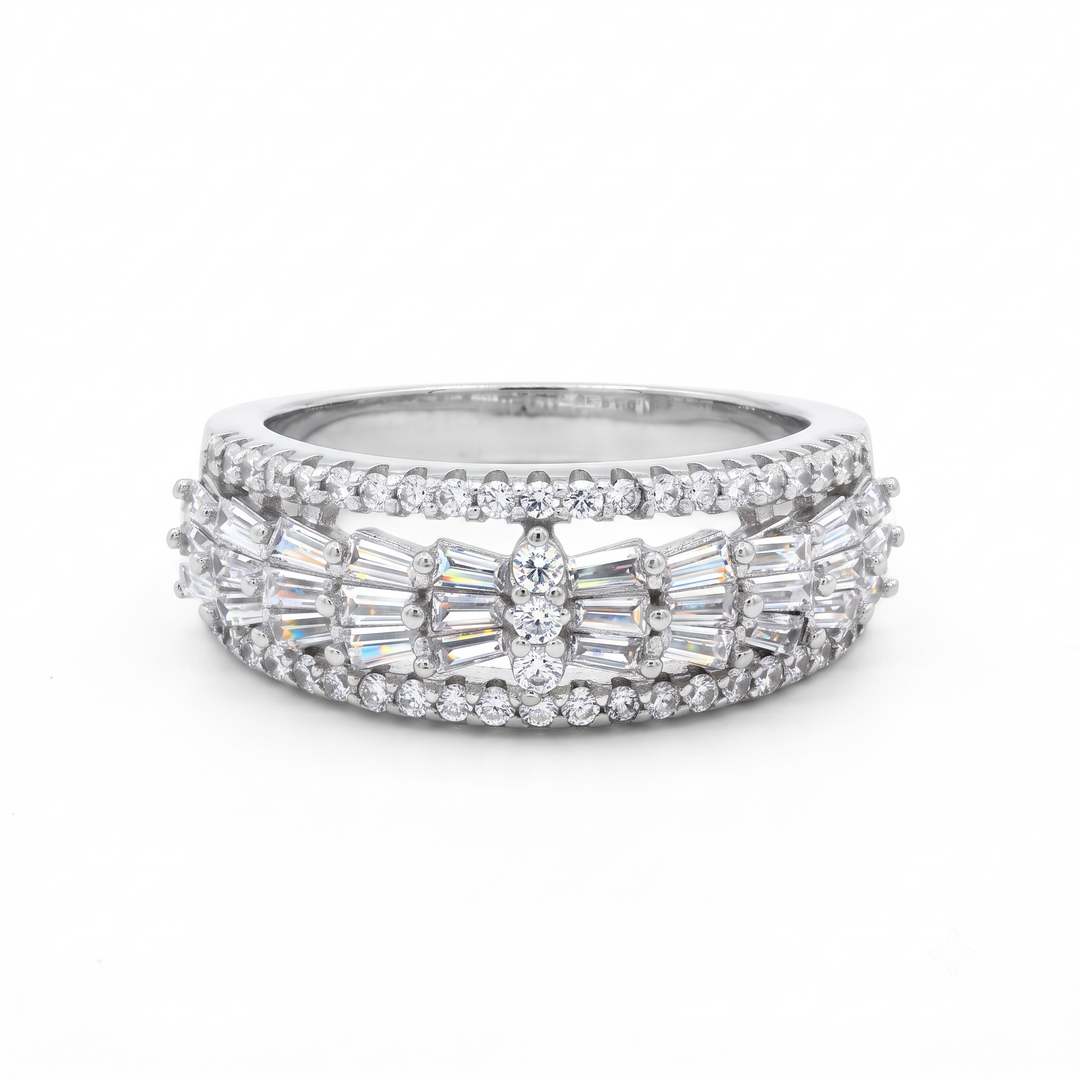 Premium 925 Sterling Silver Half Eternity Ring