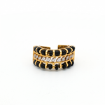 Load image into Gallery viewer, 925 Sterling Silver Timeless Black Beads Solitaire Ring