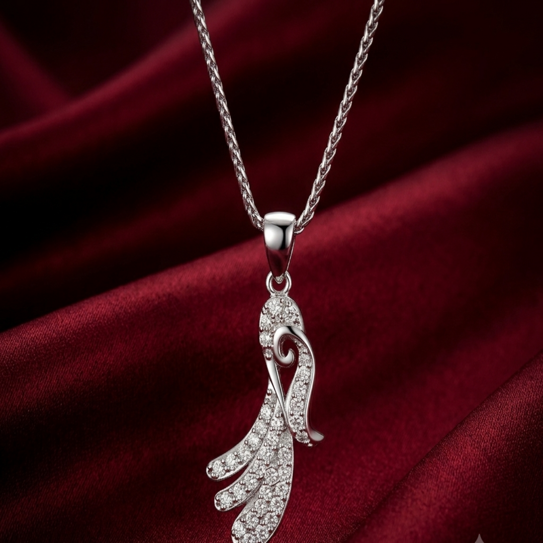 Yuva Breeze Sterling Silver Pendant with chain (Chain Length 18 inches)