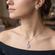 Premium 925 Silver Necklace & Earrings Set for Women