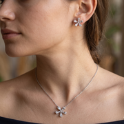 Premium 925 Silver Necklace & Earrings Set for Women