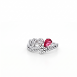 Load image into Gallery viewer, 925 Sterling Silver Ruby Color Pear Shape Halo Ring For Women
