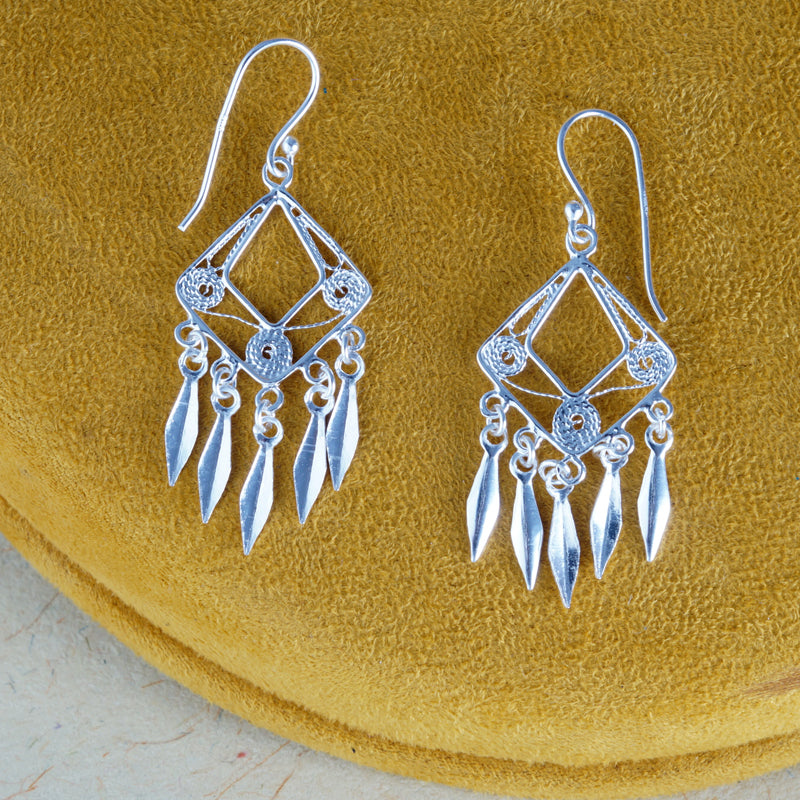 Tribe Link 925 Sterling Silver Earrings