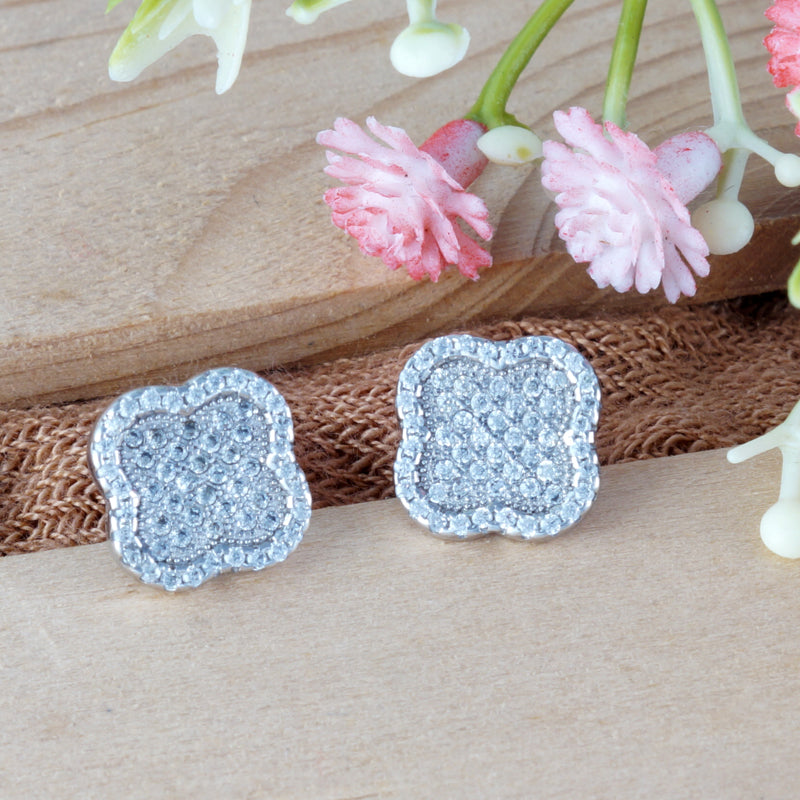 Clover 925 Sterling Silver Stud Earrings