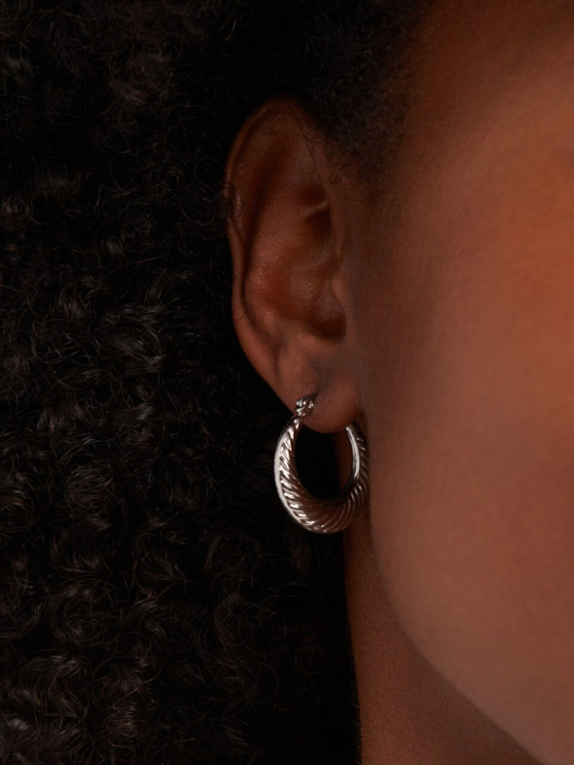 Twist Hoops 925 Sterling Silver Hoop Earrings