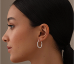 Load image into Gallery viewer, Mukti 925 Sterling Silver Hoop Earrings
