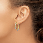 Load image into Gallery viewer, Aditi Swig Double Hoops Two Tone 925 Sterling Silver Hoop Earrings
