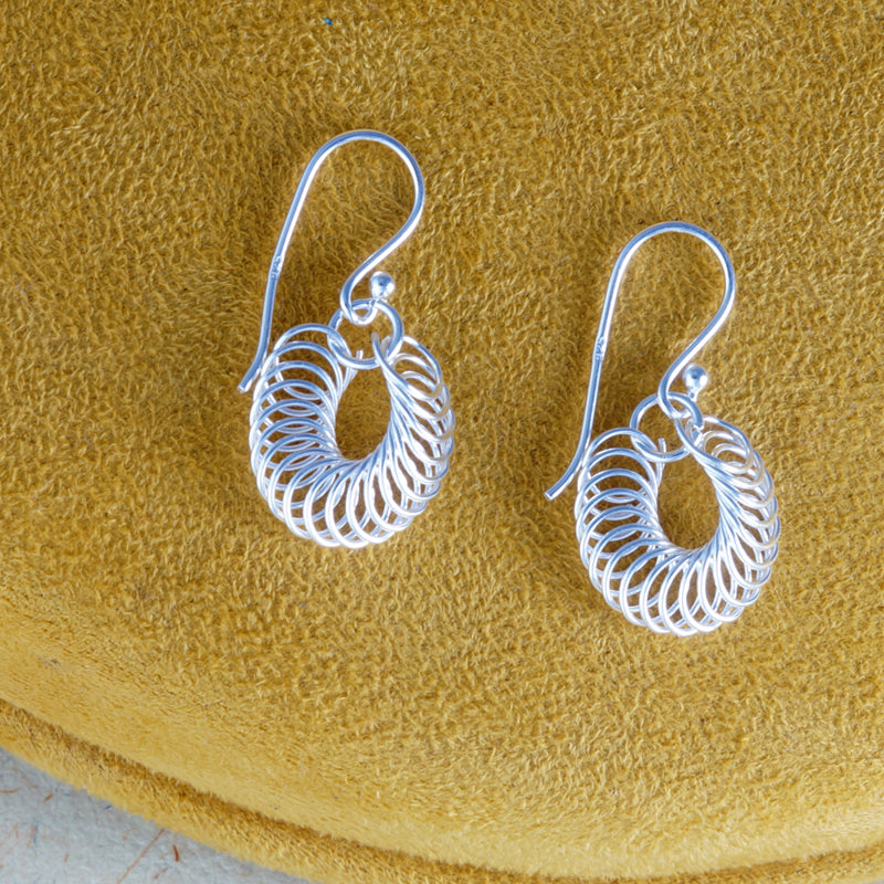 Spirale Link 925 Sterling Silver Earrings