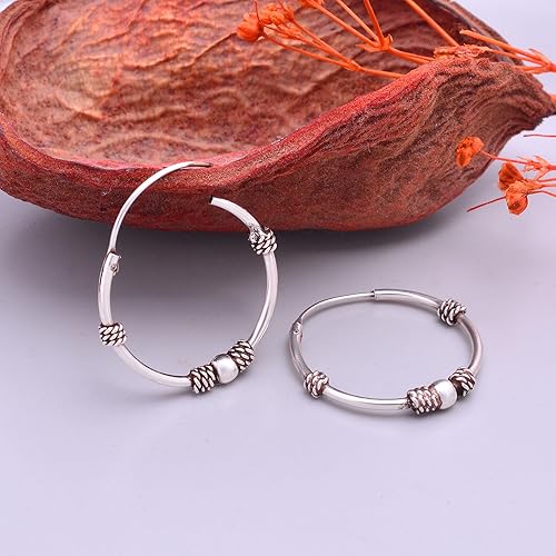 925 Sterling Silver Ball Oxidized Bali