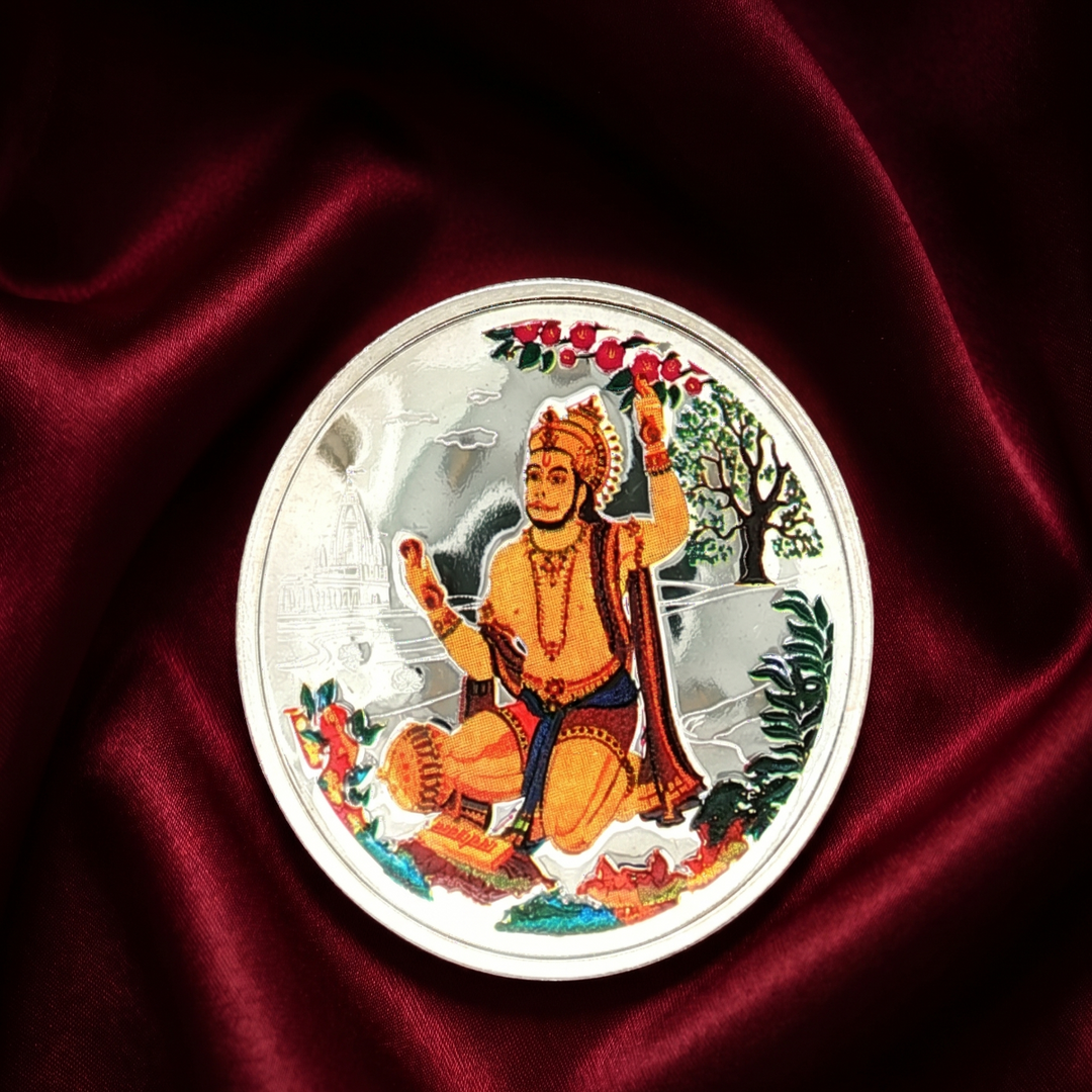 Hanuman Ji 999 purity Silver Coins  Available in  20 Gms